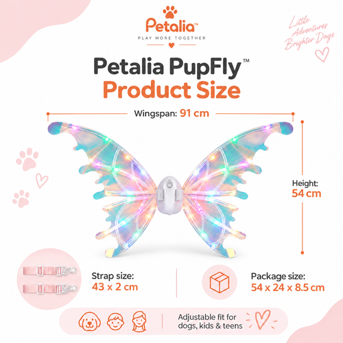 Petalia PupFly™ Moving Light-Up Wings