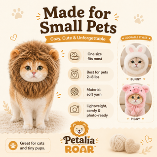 Petalia ROAR™ Small Pet Animal Hat!