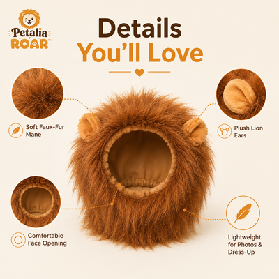 Sombrero de melena de león Petalia Dog ROAR™