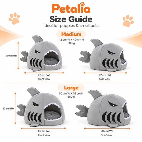 Petalia JAWS™ Shark Cave Bed